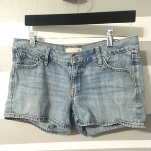 Light blue denim shorts